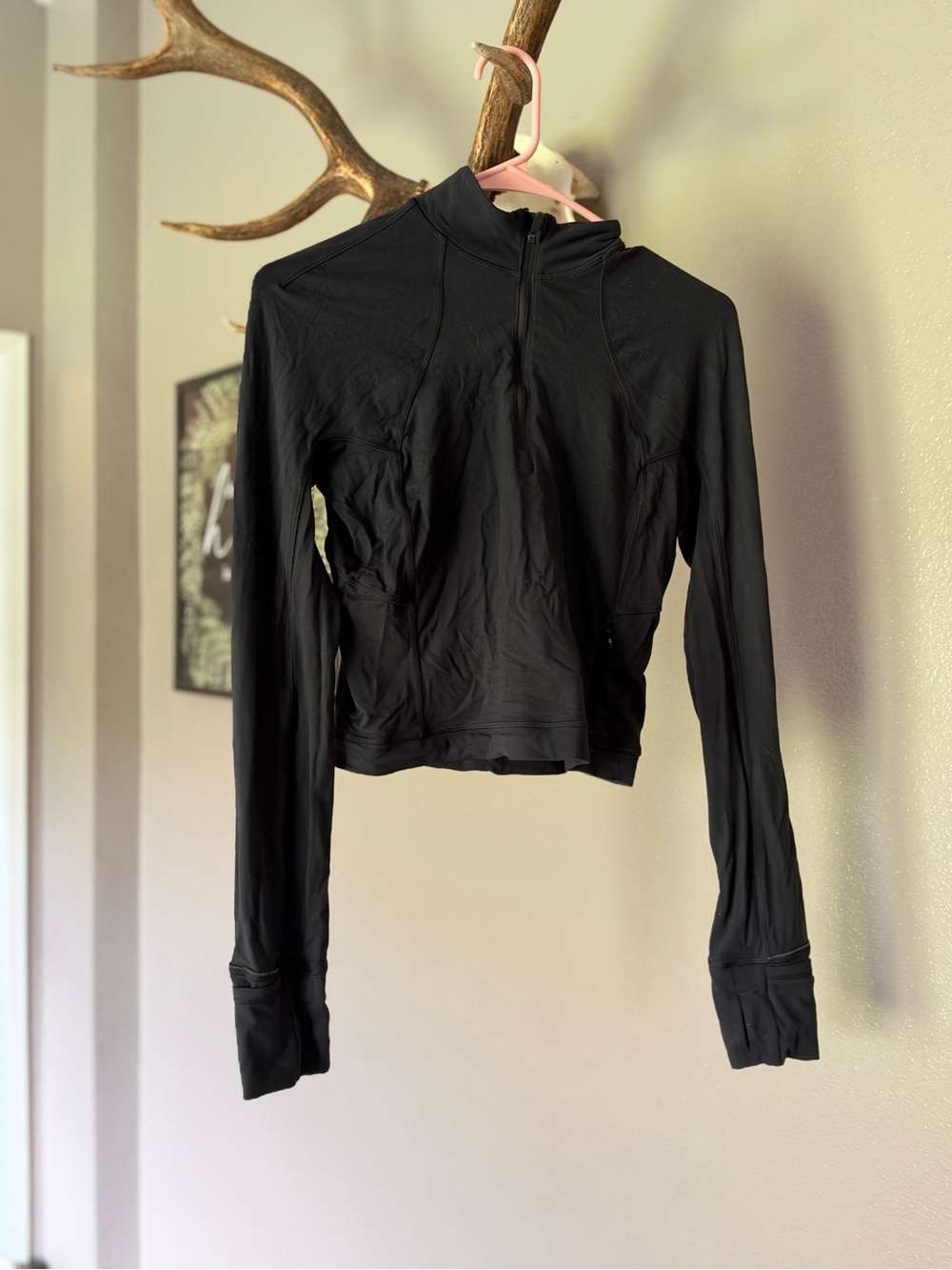 lululemon athletica Black Long-Sleeve Half Zip Pullover